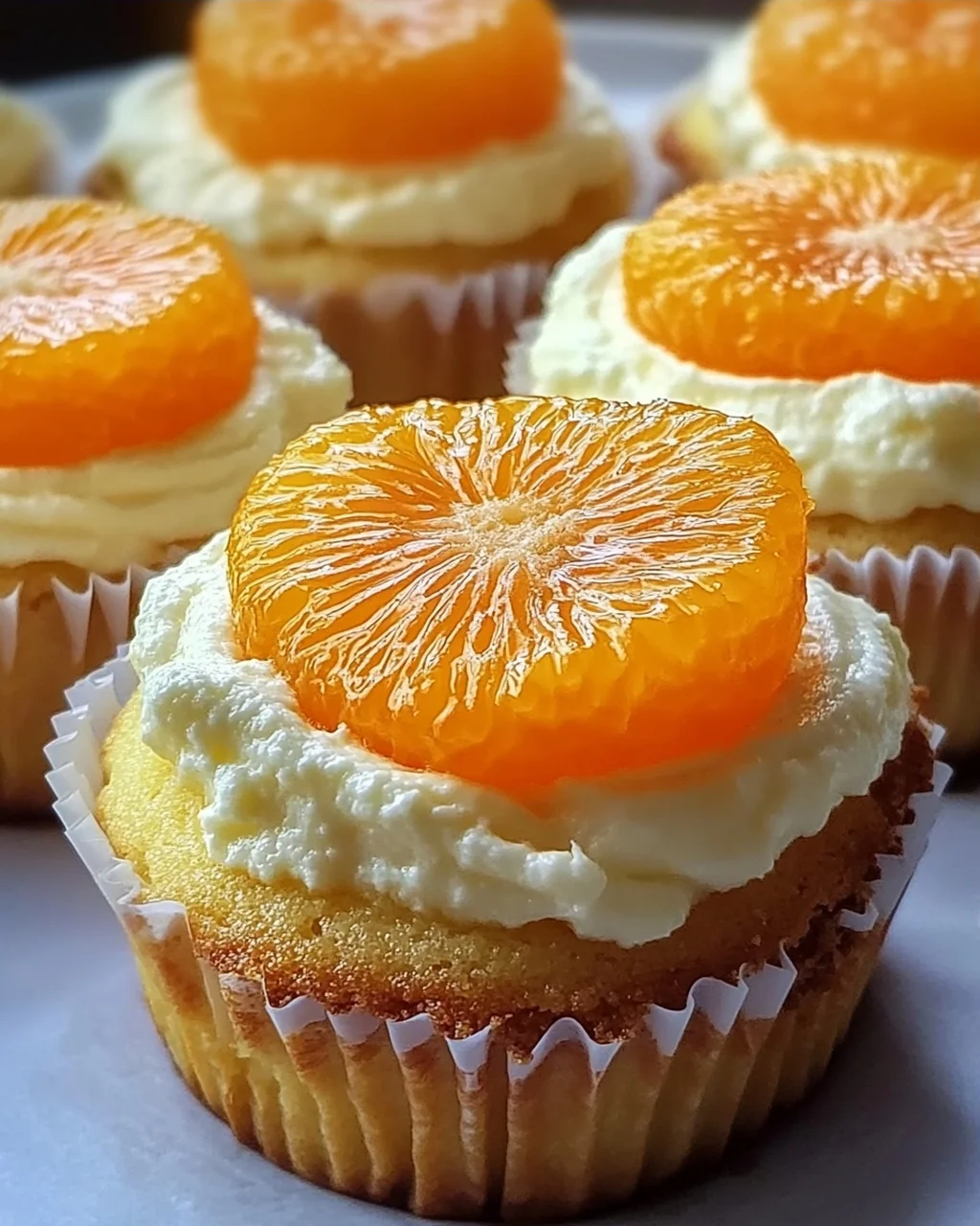 5 Käsekuchen Muffins mit Mandarinen