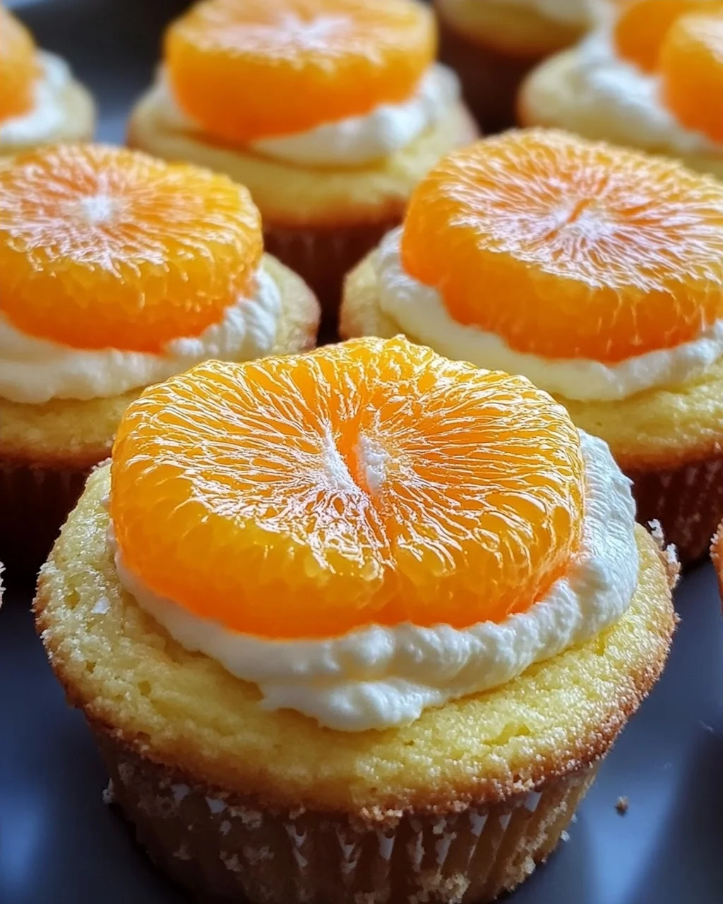 5 Käsekuchen Muffins mit Mandarinen