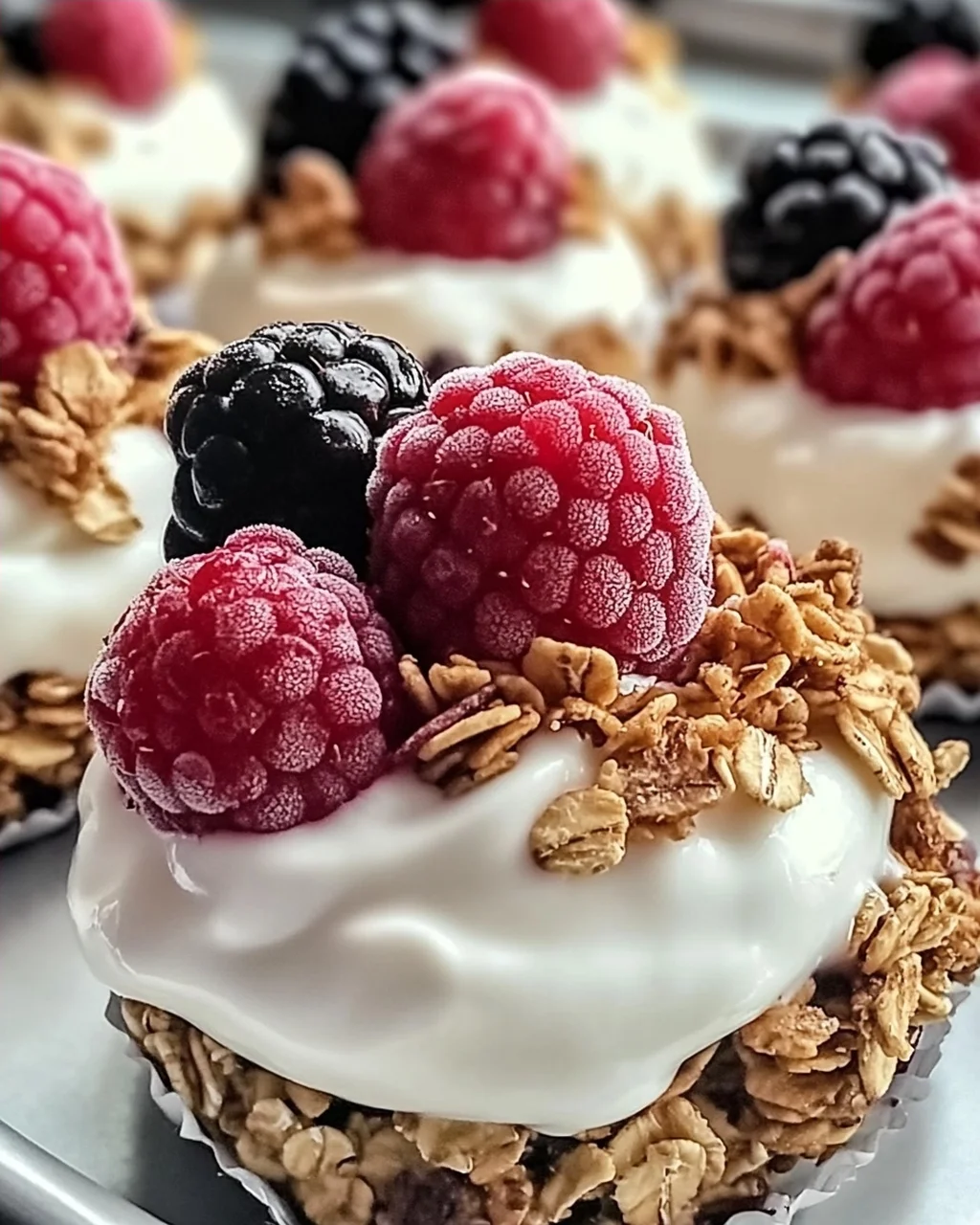 5-Zutaten Gefrorene Joghurt Granola Bissen für Snacks