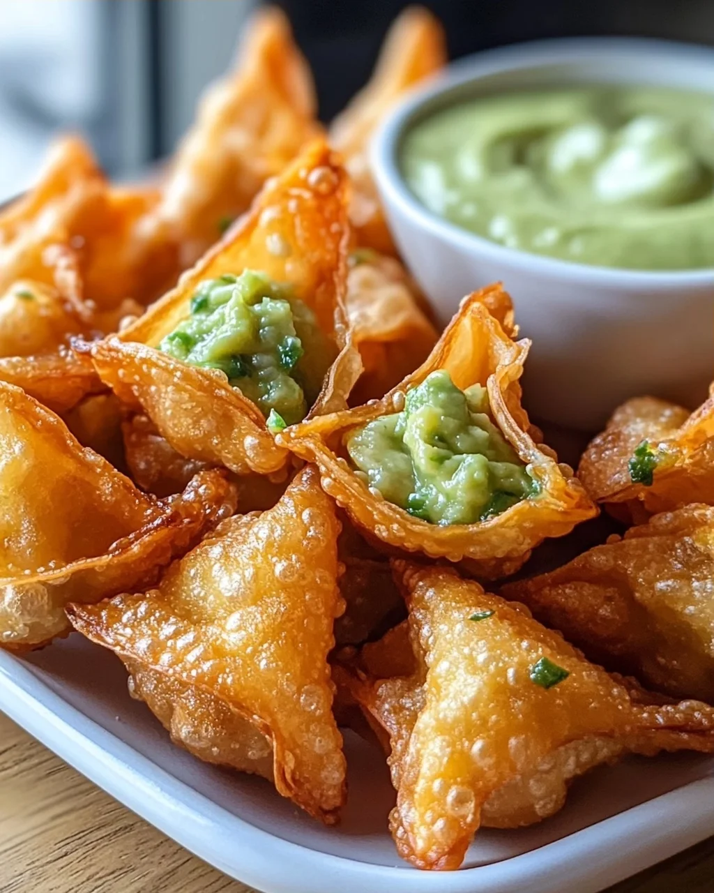 Avocado-Limetten-Wontons mit Garnelen