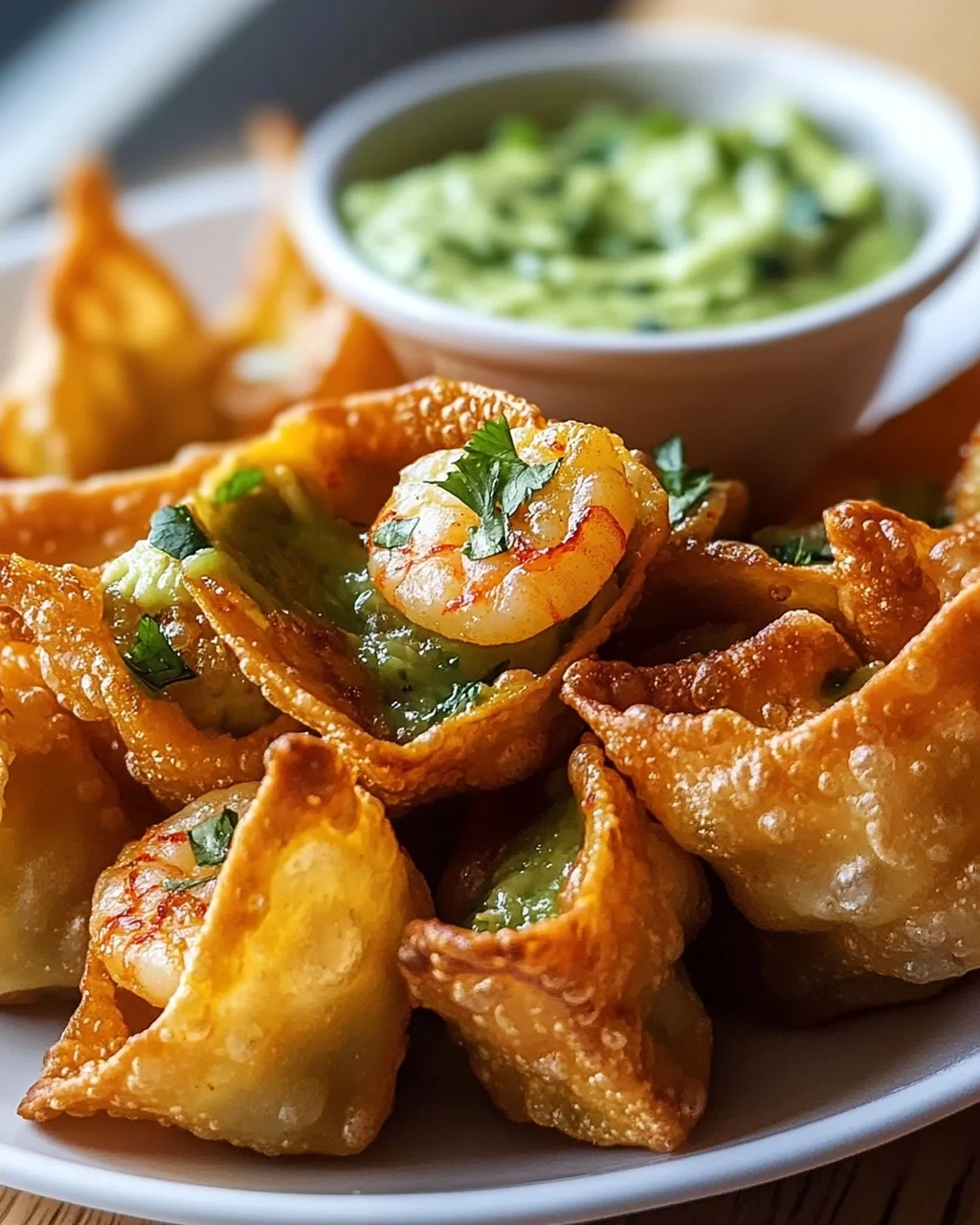 Avocado-Limetten-Wontons mit Garnelen
