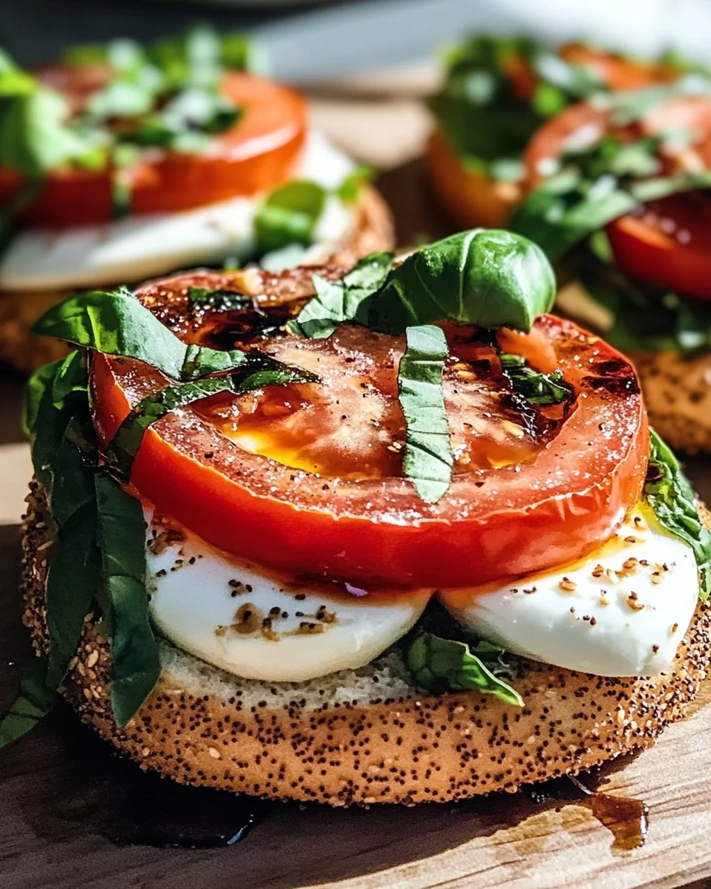 Bagel mit Tomate und Mozzarella