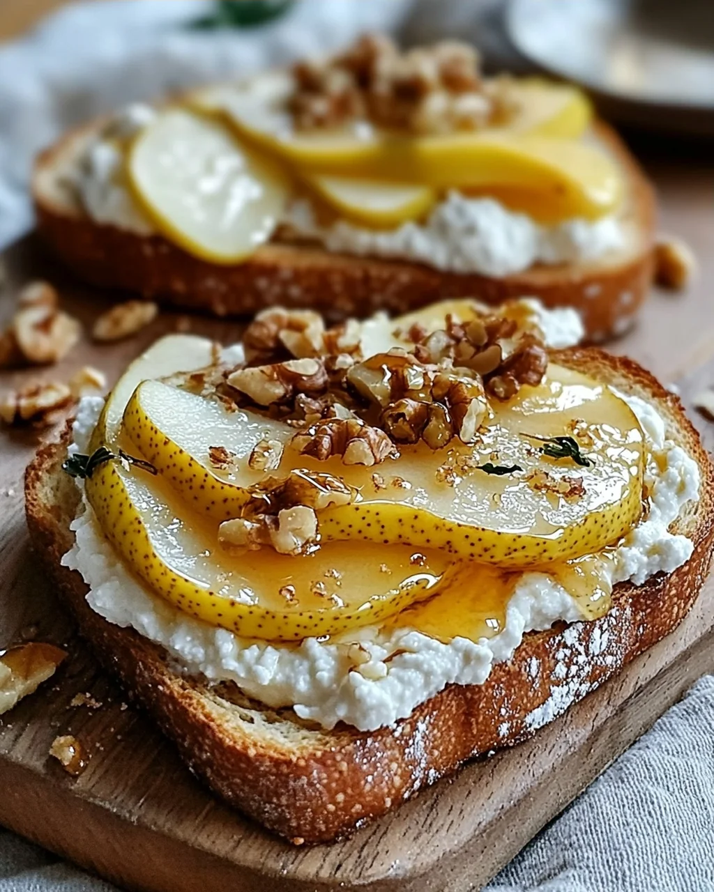 Birnen-Honig-Ricotta-Toast: Süßes Vergnügen für Genießer