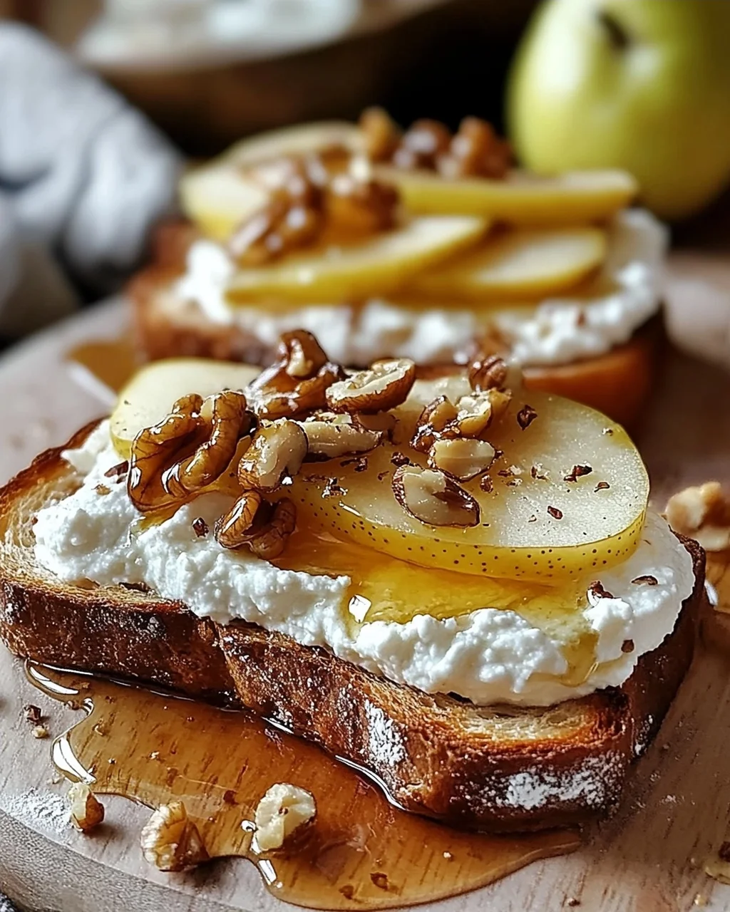 Birnen-Honig-Ricotta-Toast: Süßes Vergnügen für Genießer