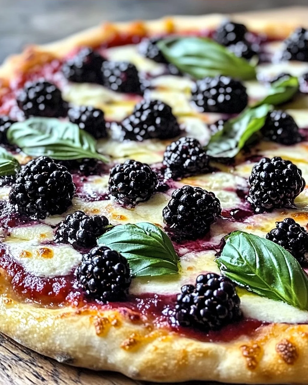 Brombeer-Basilikum-Ricotta-Pizza für den Sommerzauber