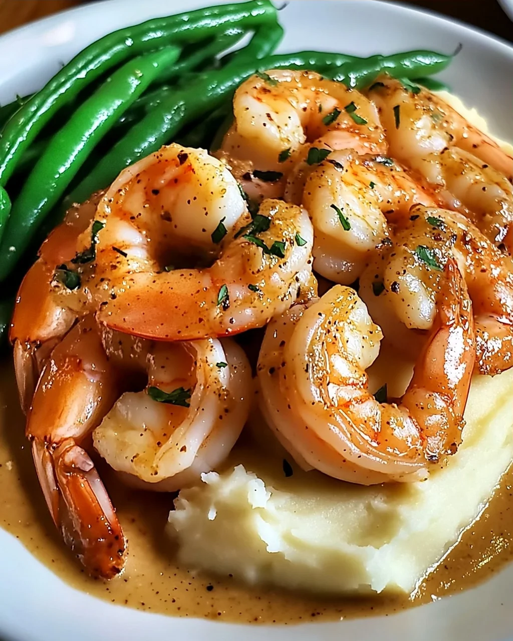 Cajun Garnelen mit Knoblauchcreme und Beilagen