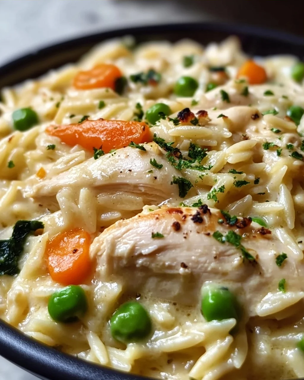 Cremige Chicken Pot Pie Orzo – Ein herzhaftes Rezept!