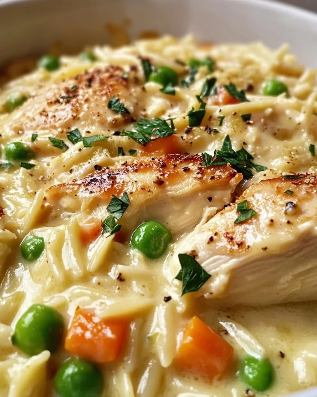 Cremige Chicken Pot Pie Orzo – Ein herzhaftes Rezept!