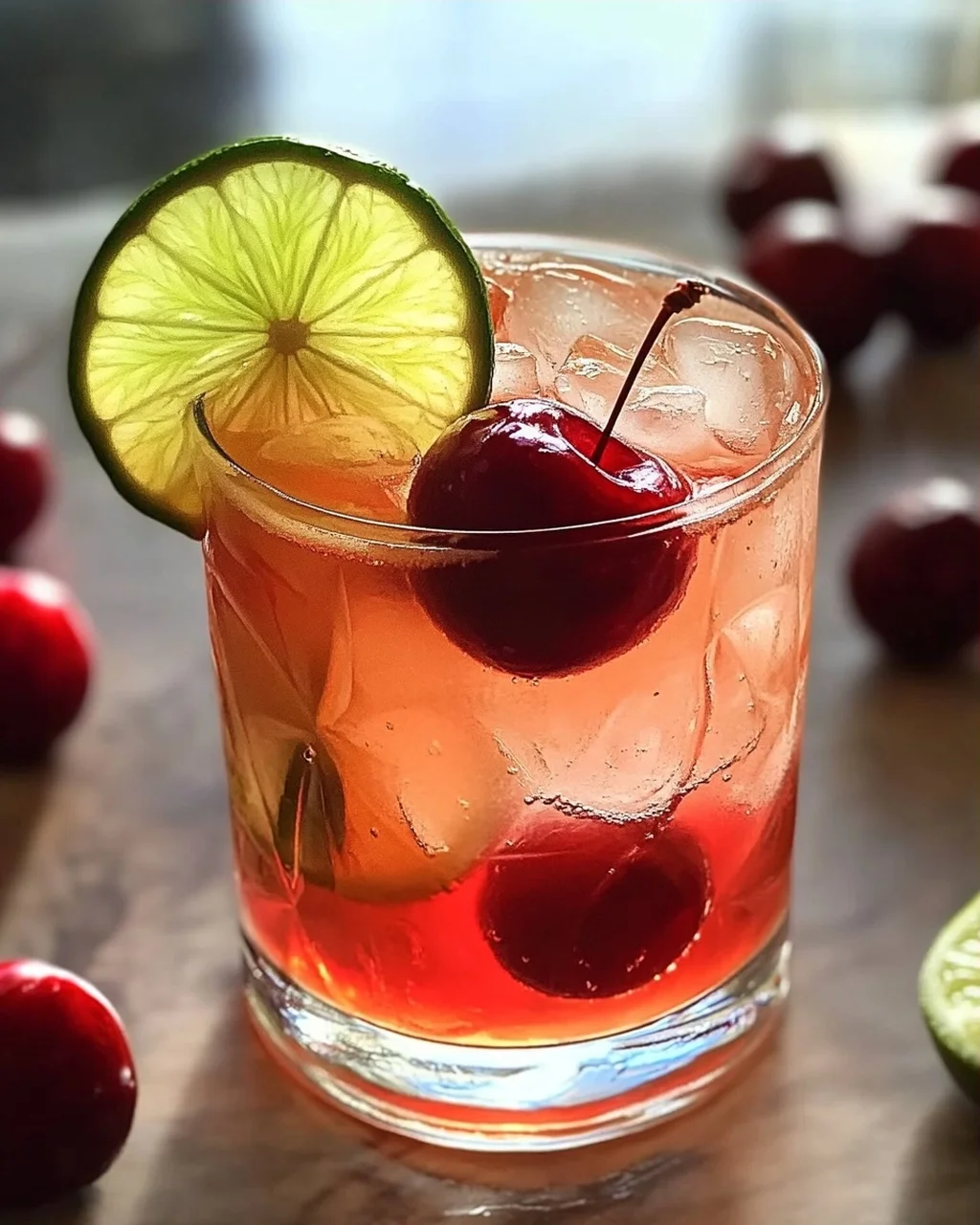 Erfrischende Kirsche Limettenlimonade für den Sommer