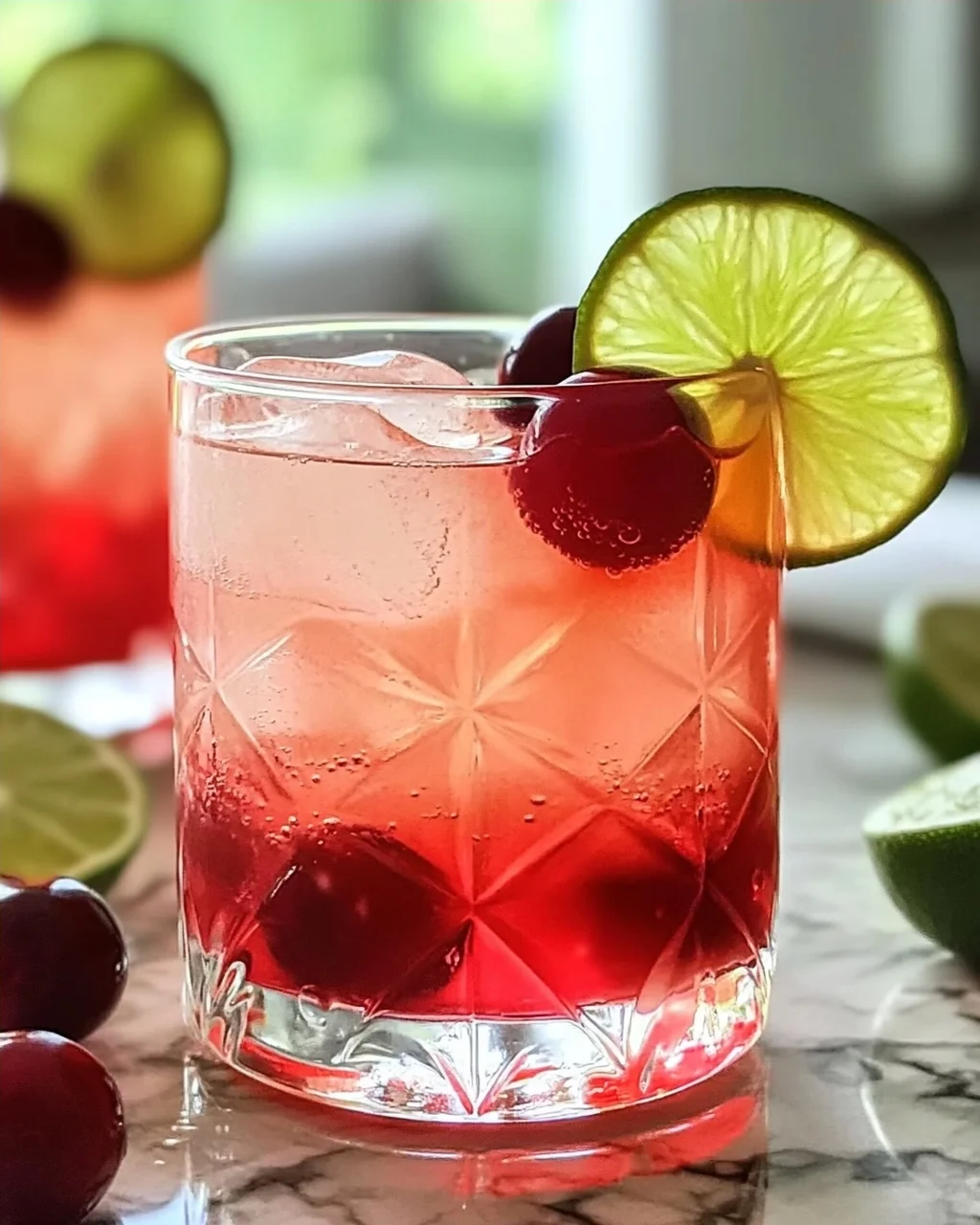 Erfrischende Kirsche Limettenlimonade für den Sommer