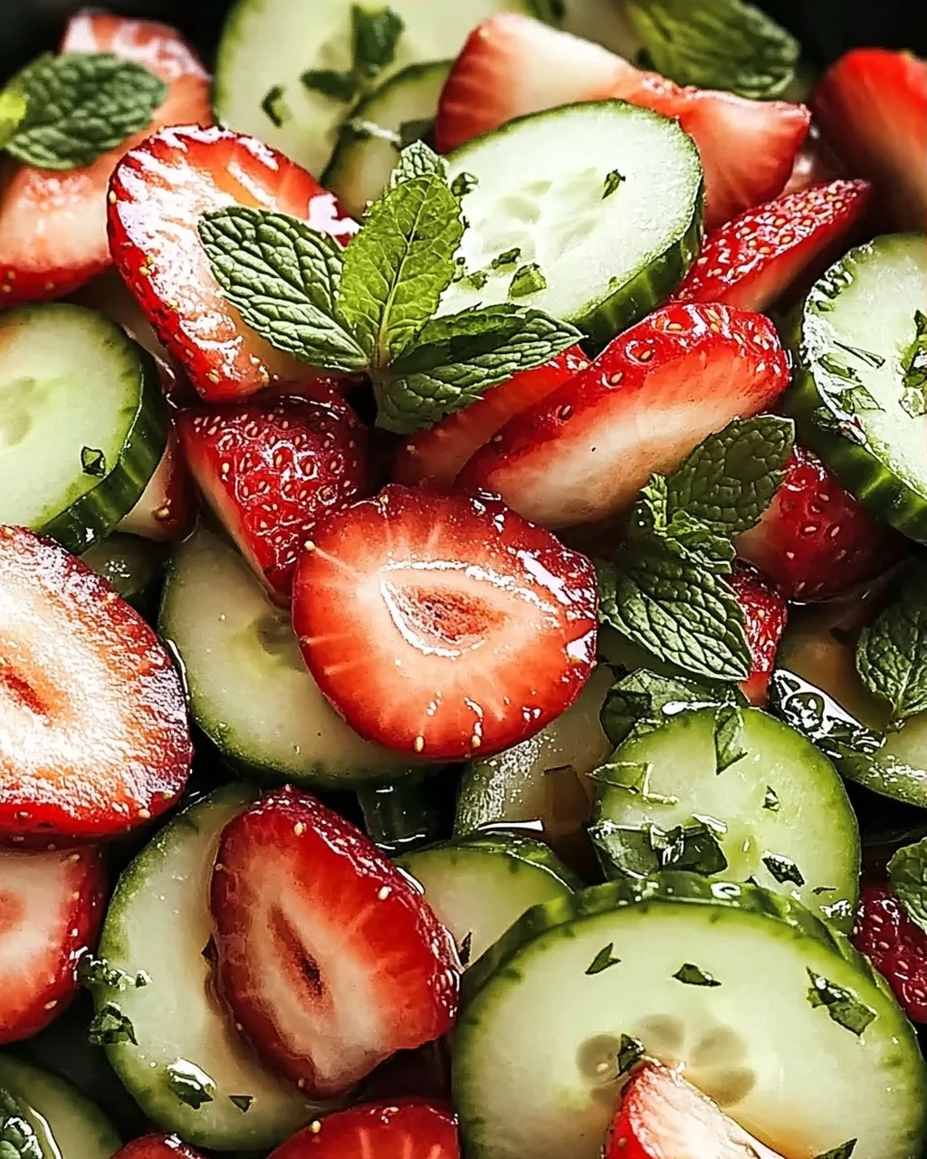 Erfrischender Gurken-Erdbeer-Salat mit Minze