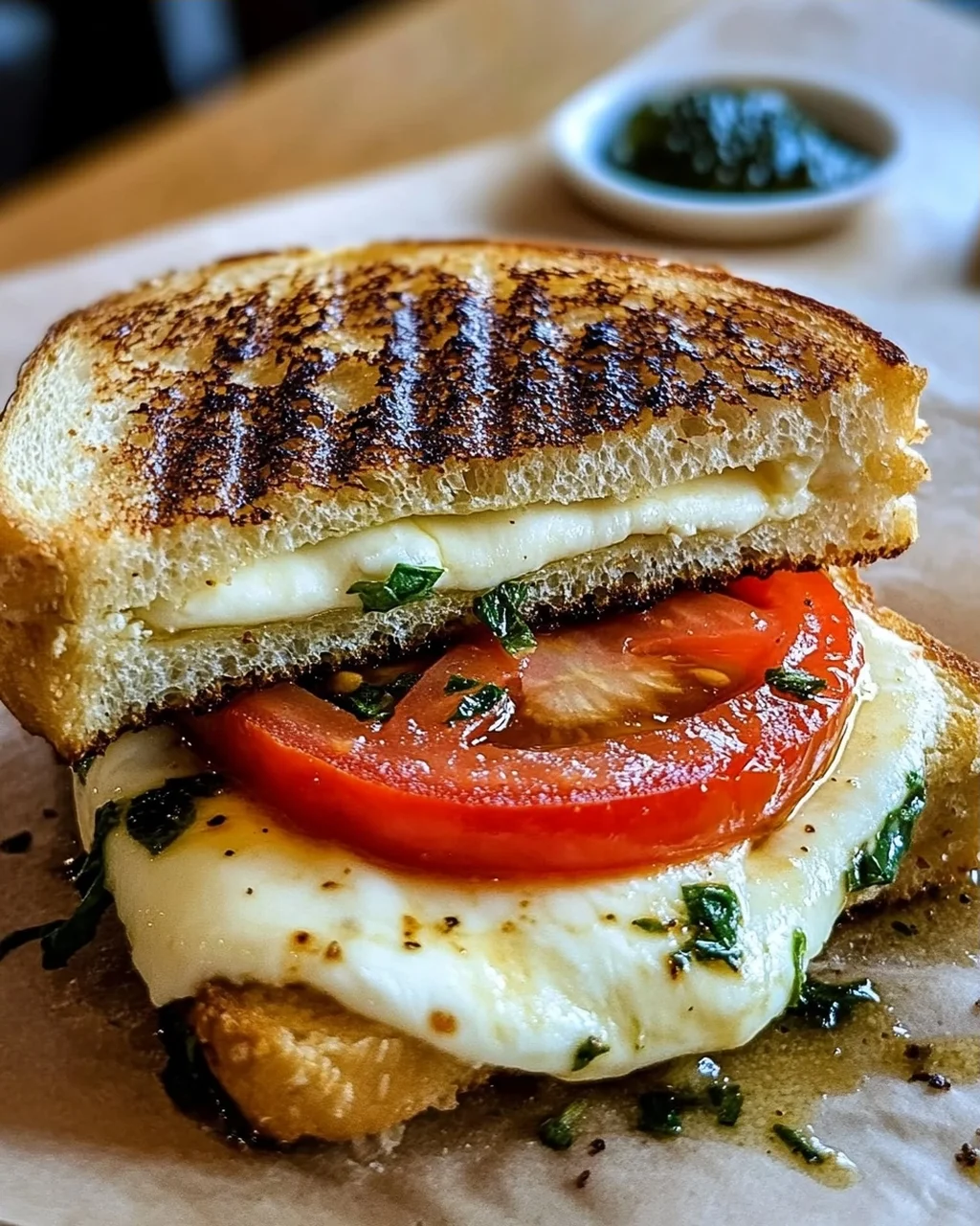 Gegrilltes Mozzarella-Sandwich