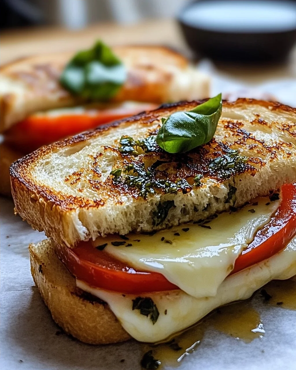Gegrilltes Mozzarella-Sandwich