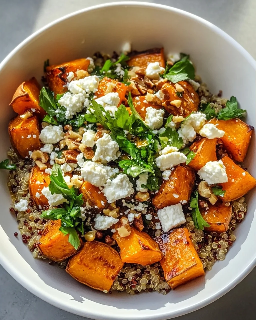 Genieße: Süßkartoffel Quinoa Bowl mit Honig, Feta – So Lecker!