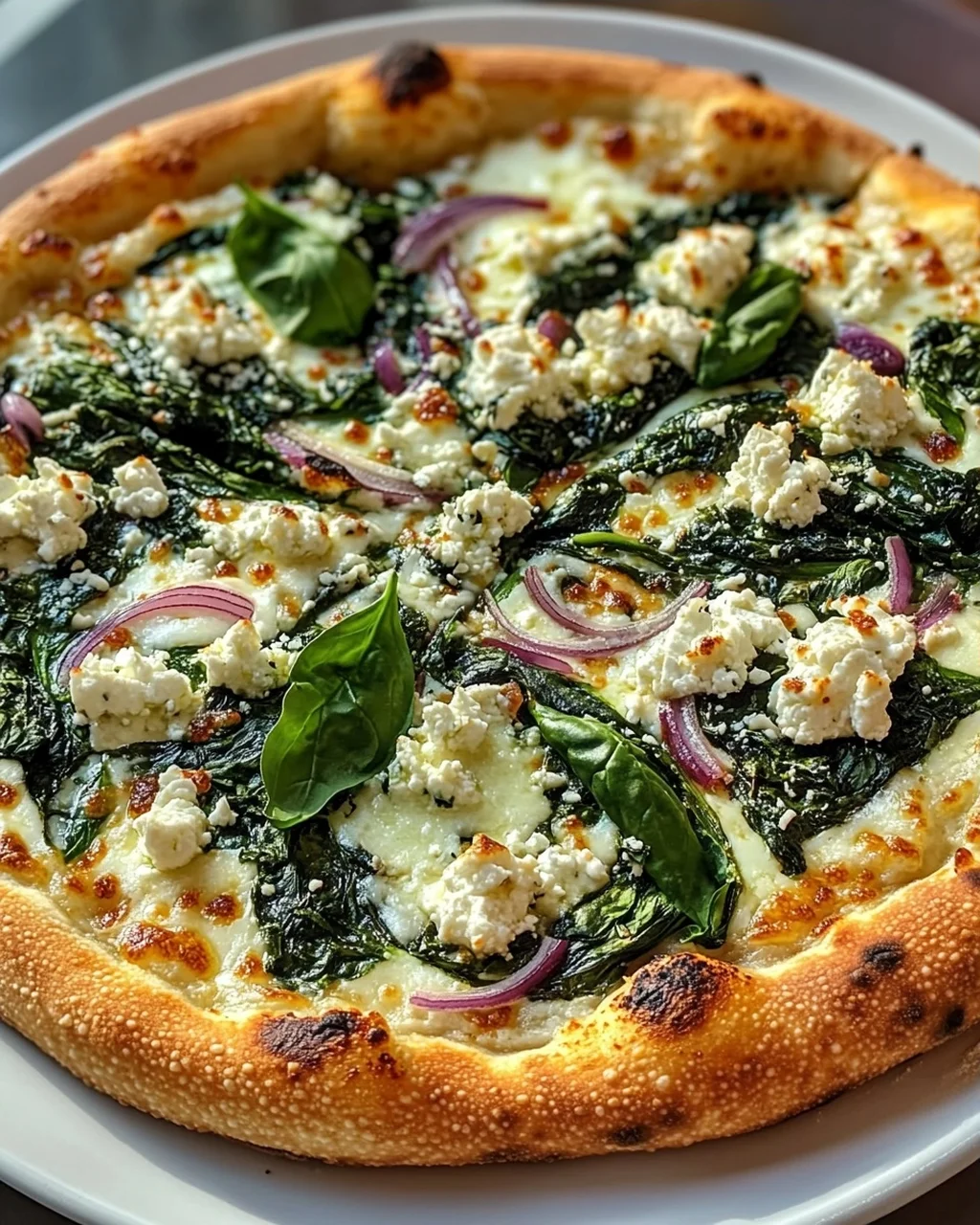 Griechische Pizza: Gerösteter Knoblauch & Spinat Genuss!