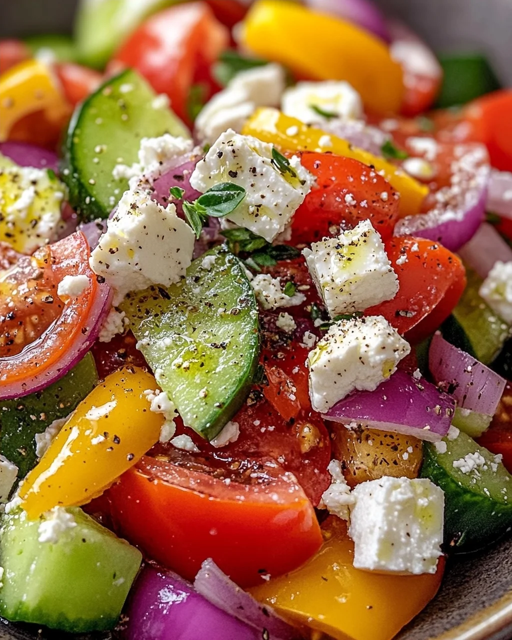 Griechischer Bauernsalat (einfaches Salat Rezept)