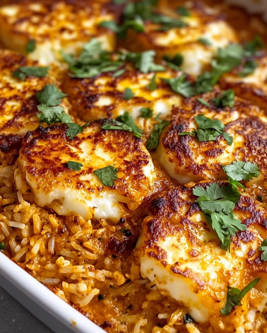 Halloumi Makhani Reisauflauf