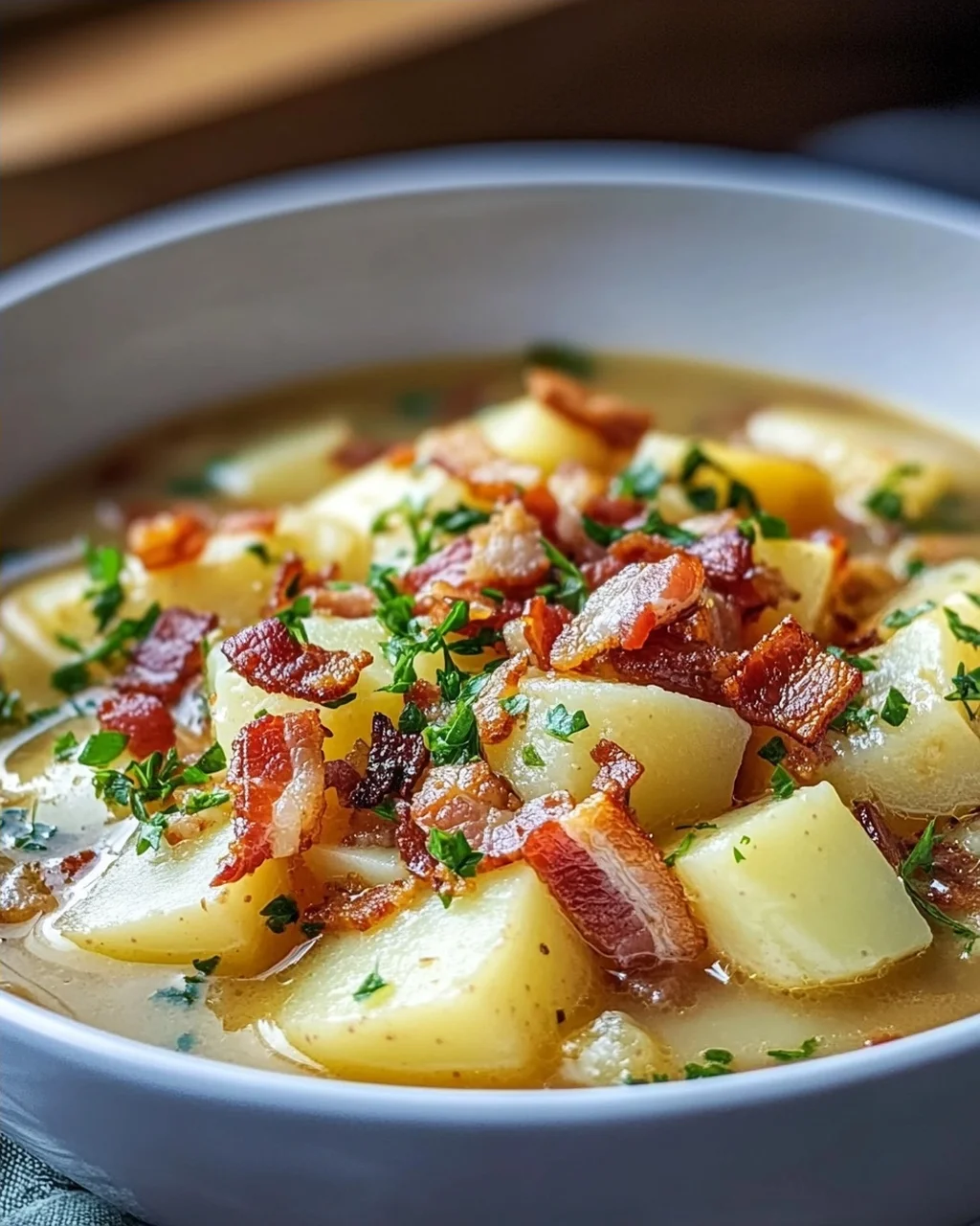 Herzhafter Kartoffel Kohlrabi Eintopf mit Speckwürfeln Rezept