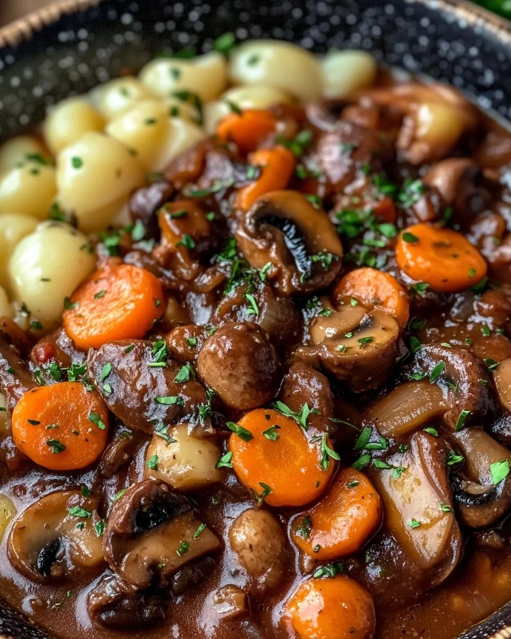 Herzhaftes Veganes Pilz Gulasch Bourguignon – Einfach Lecker