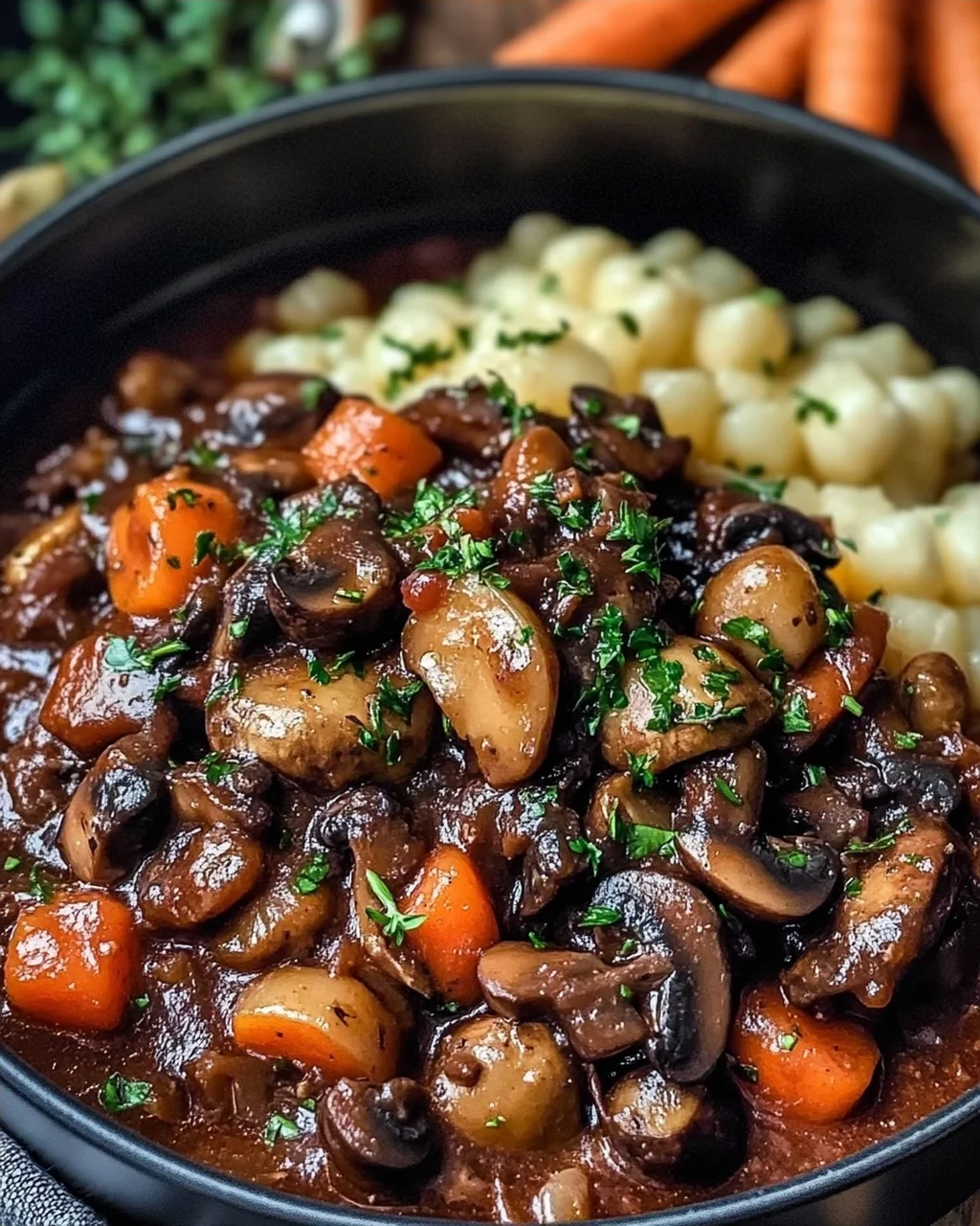Herzhaftes Veganes Pilz Gulasch Bourguignon – Einfach Lecker