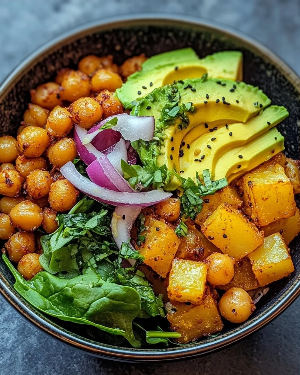 Kartoffel-Bowl mit Kichererbsen