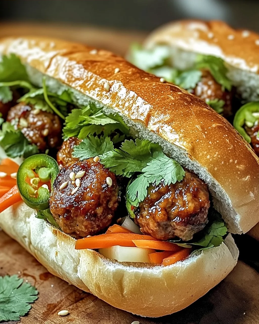 Koreanisches BBQ-Fleischbällchen Banh Mi für Genießer
