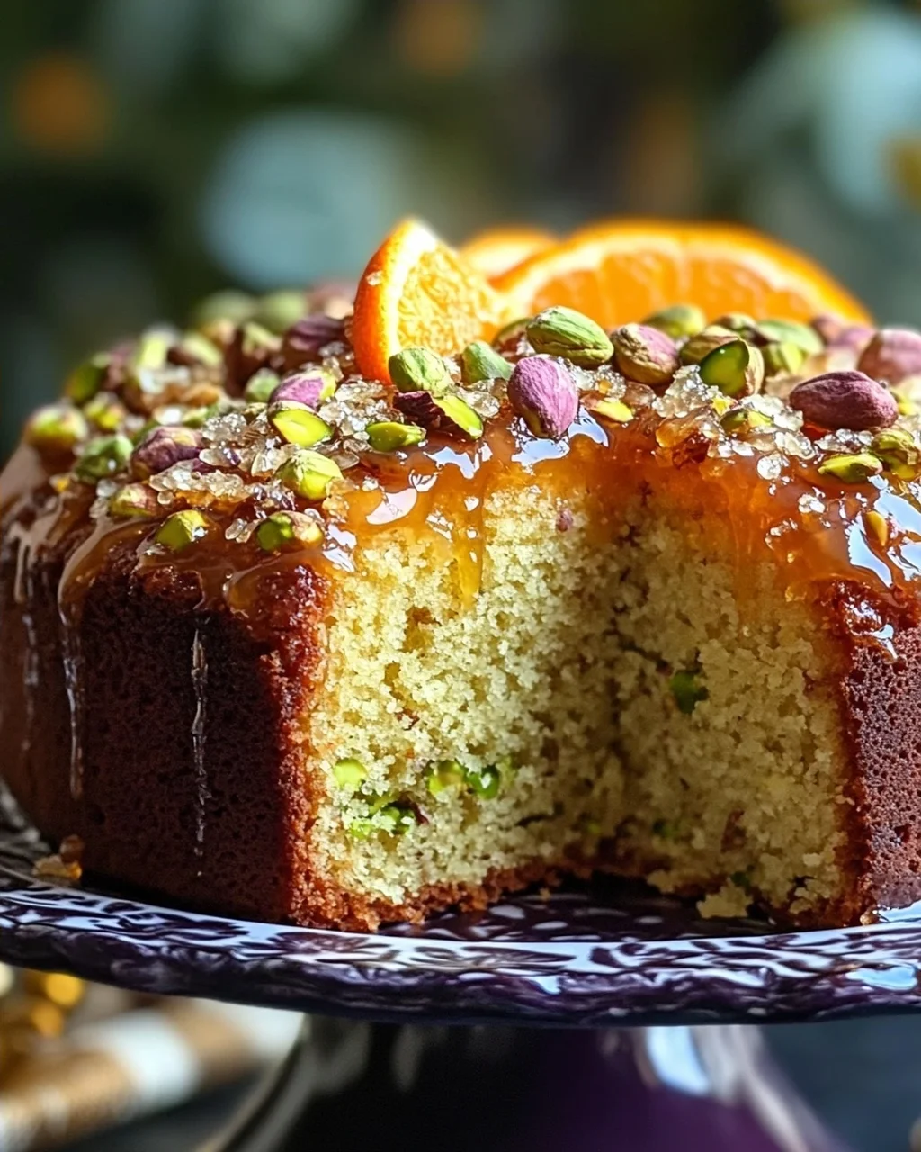 Köstlicher Kardamom Orangen Pistazien Tee Kuchen Rezept