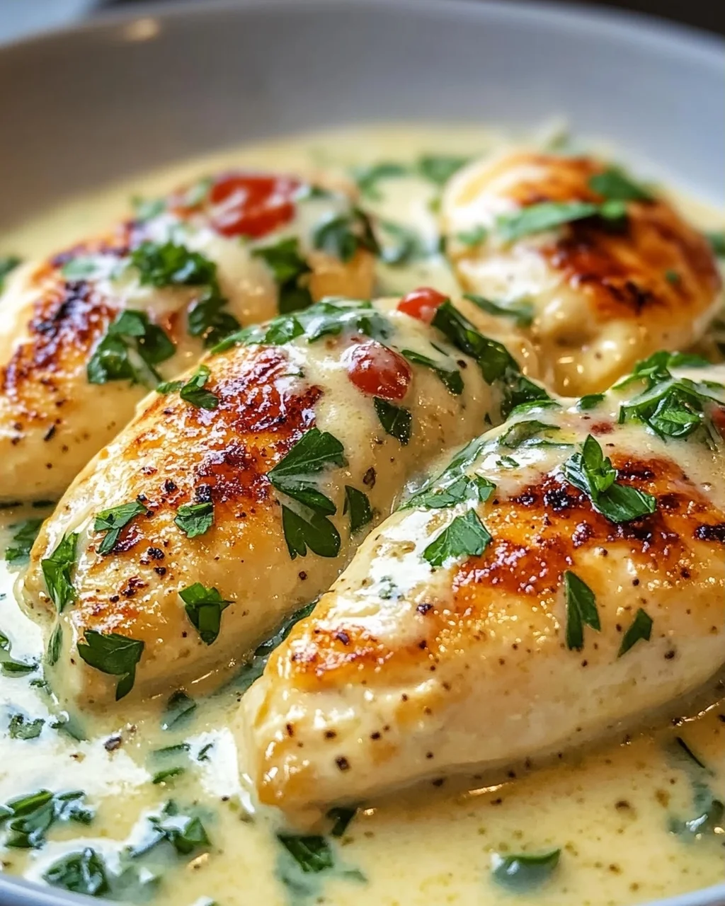 Köstliches Hähnchenfilet in cremiger Frischkäse-Parmesan-Soße