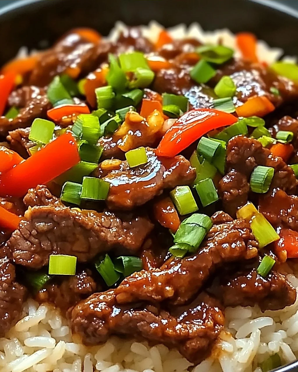 Krosse Chili Rindfleisch Reis in 15 Minuten