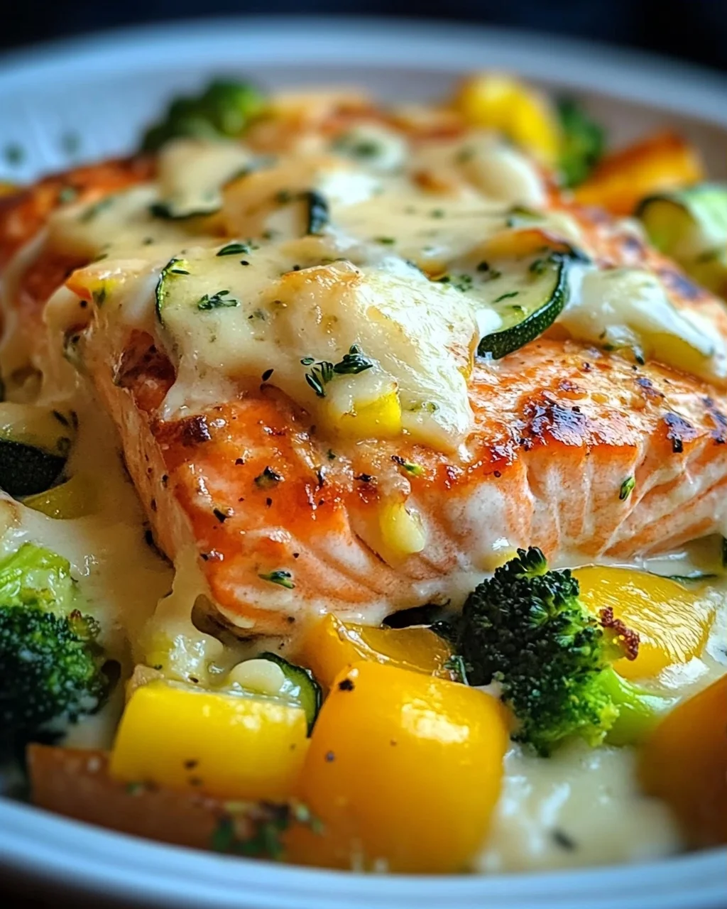 Lachsauflauf mit Gemüse