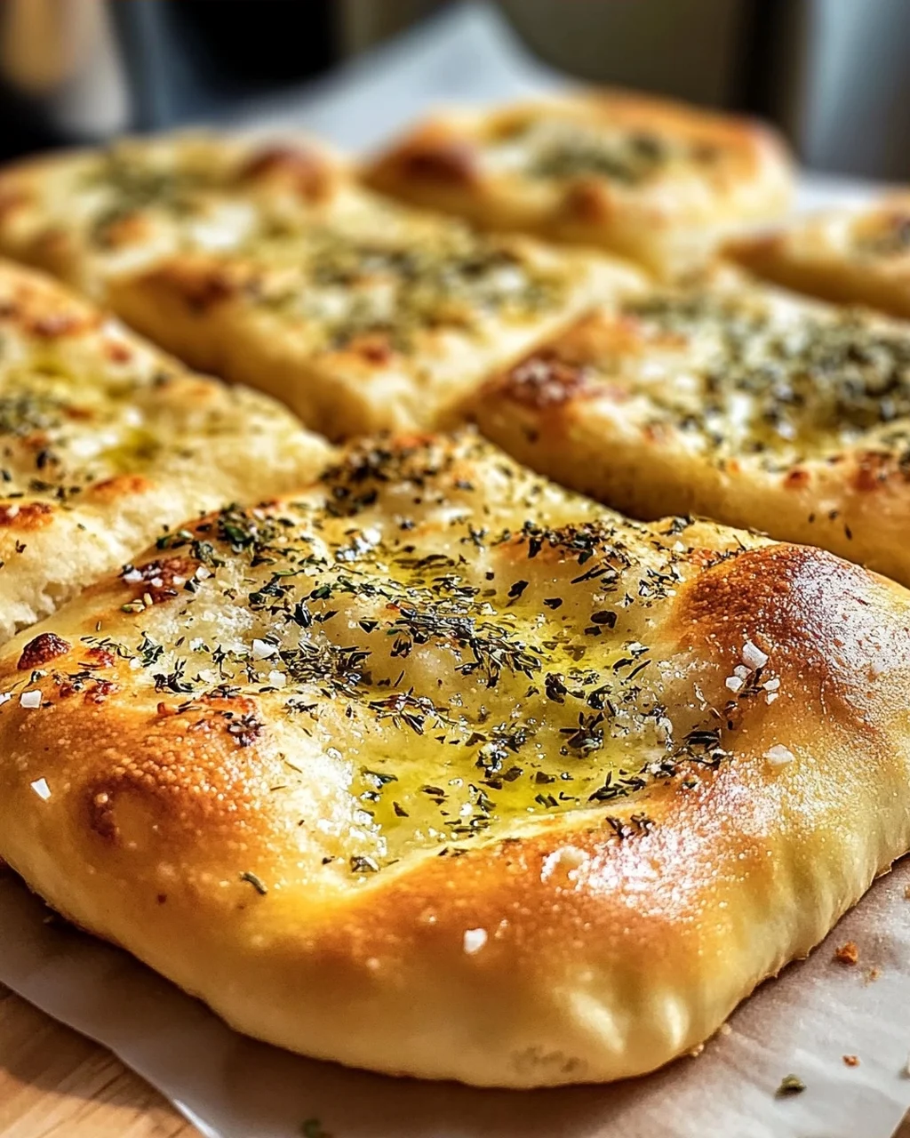 Leckeres Pizzabrot mit Knoblauch und Kräutern Rezept