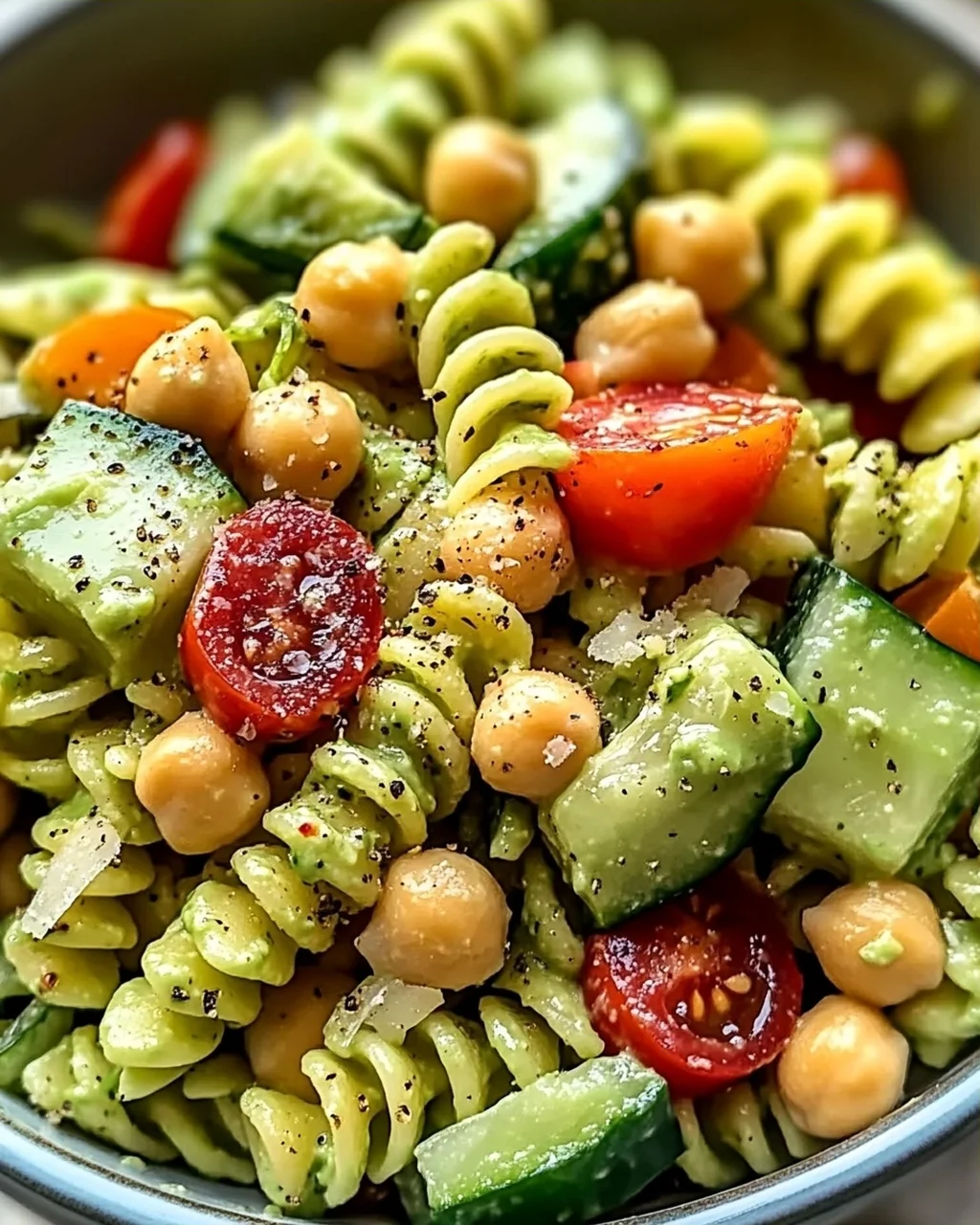 Milchfreier Avocado-Nudelsalat für den Sommer