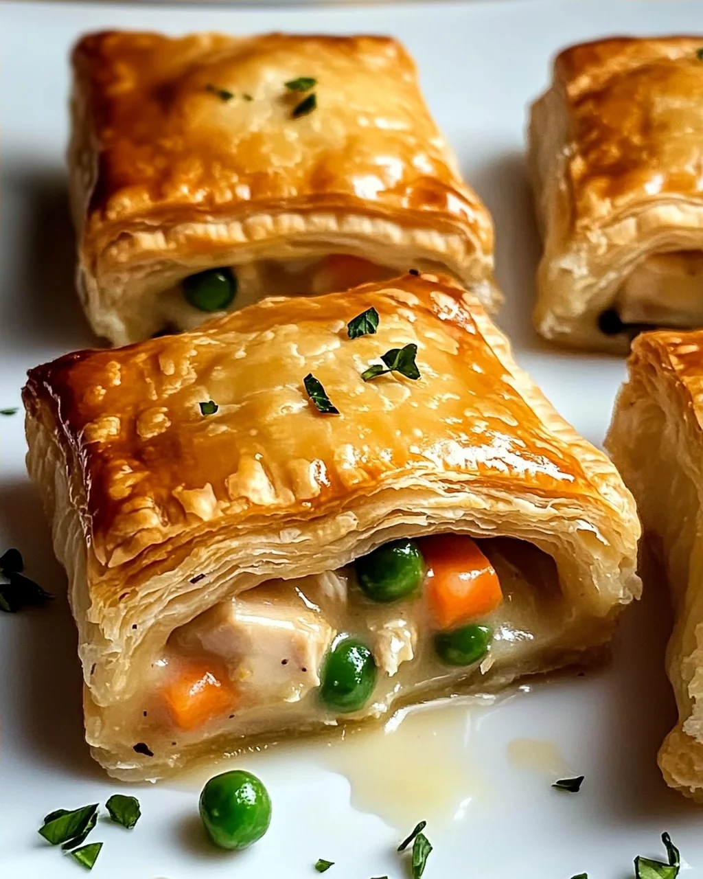 Mini-Hühnchentopf-Pasteten mit Blätterteig genießen