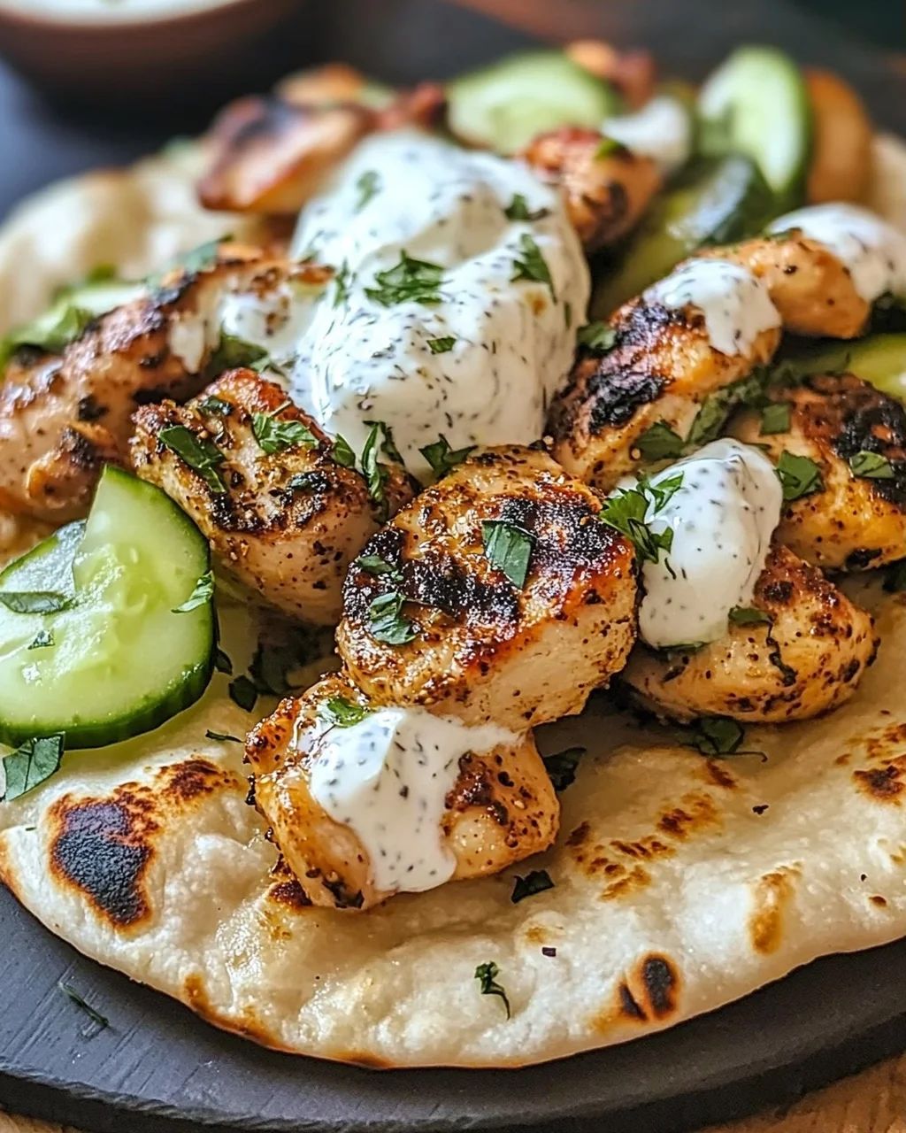 Mittelmeer-Sumach-Hühnchen im Fladenbrot