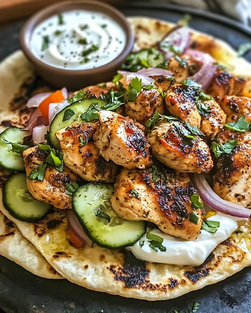 Mittelmeer-Sumach-Hühnchen im Fladenbrot
