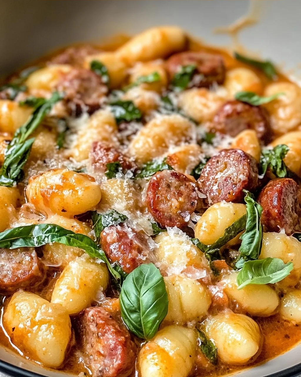 Pfannen-Cremige Gnocchi mit Wurst in 30 Minuten