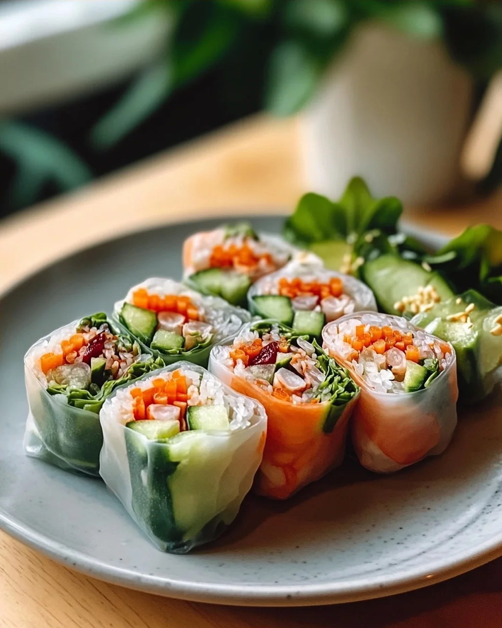 Reispapier Frühlingsrollen – Sushi-Style Rolle einfach & lecker