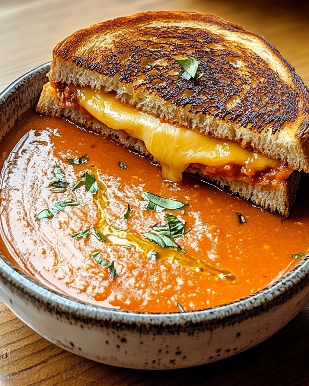 Roasted Tomato Soup mit Grilled Cheese Sandwich