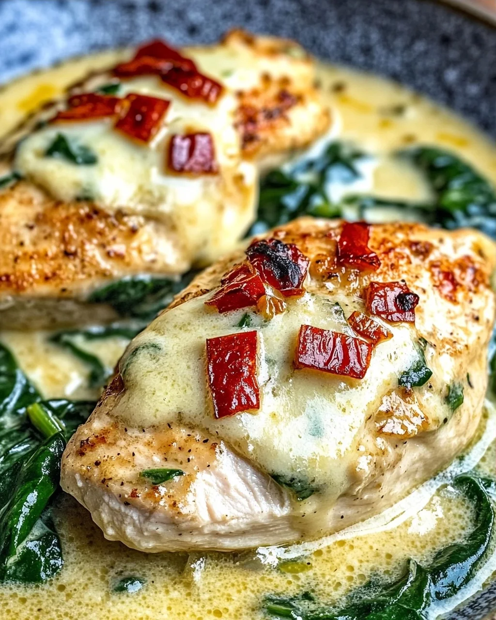 Spinat Parmesan Hähnchen