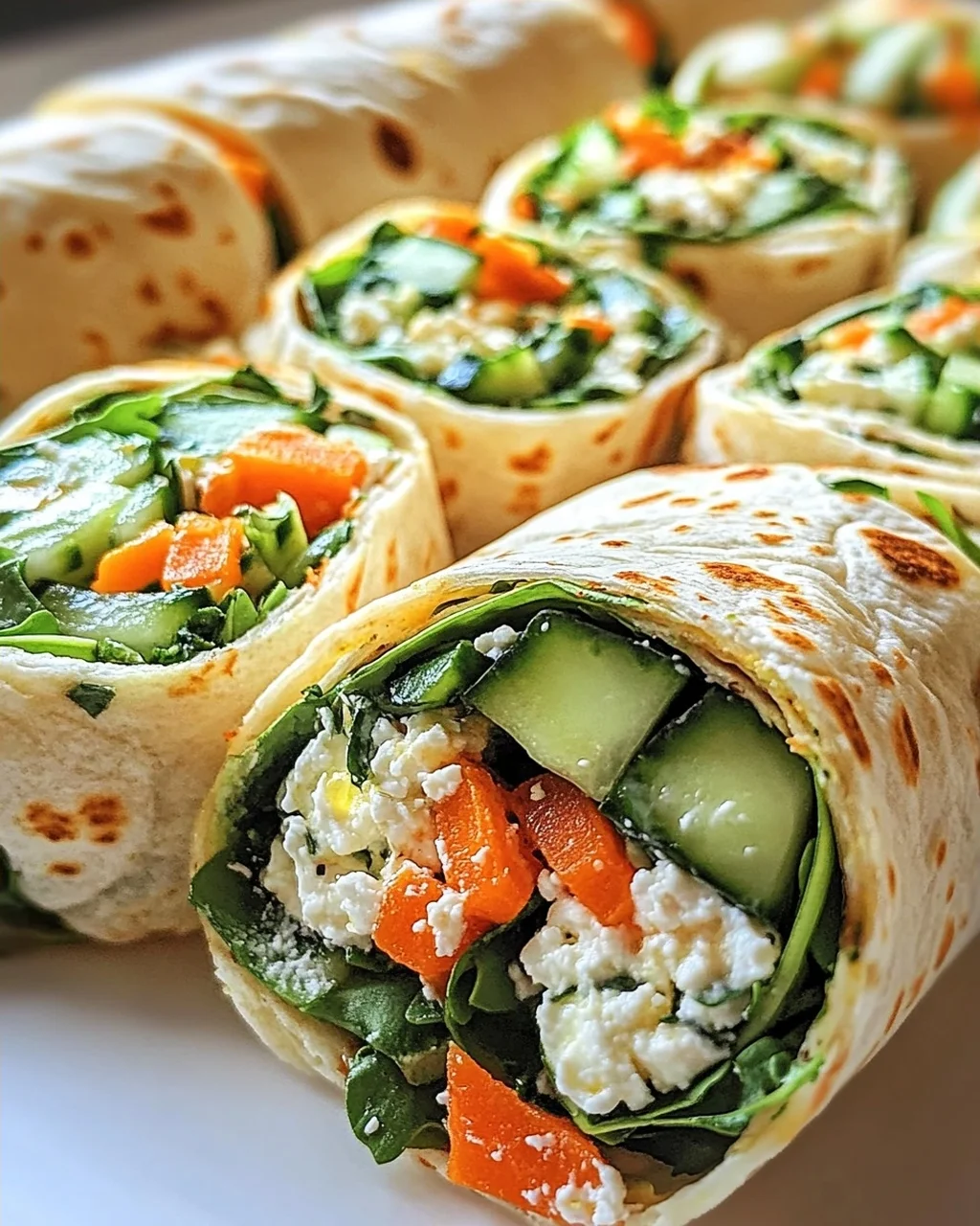 Tortilla-Rollen mit Feta