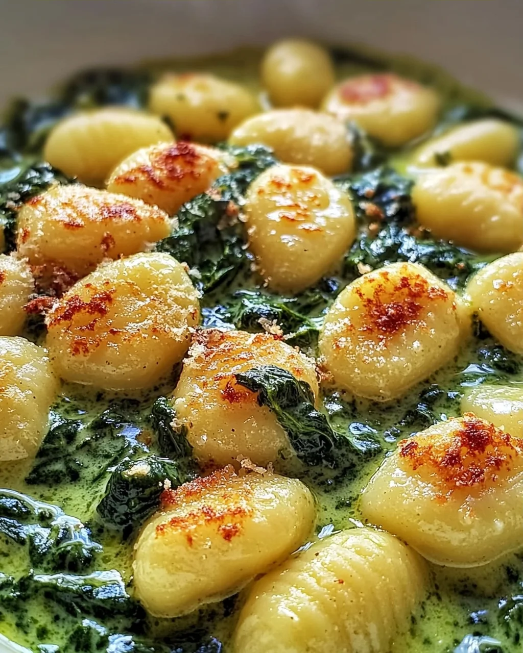 Vegane Gnocchi mit cremiger Spinatsauce
