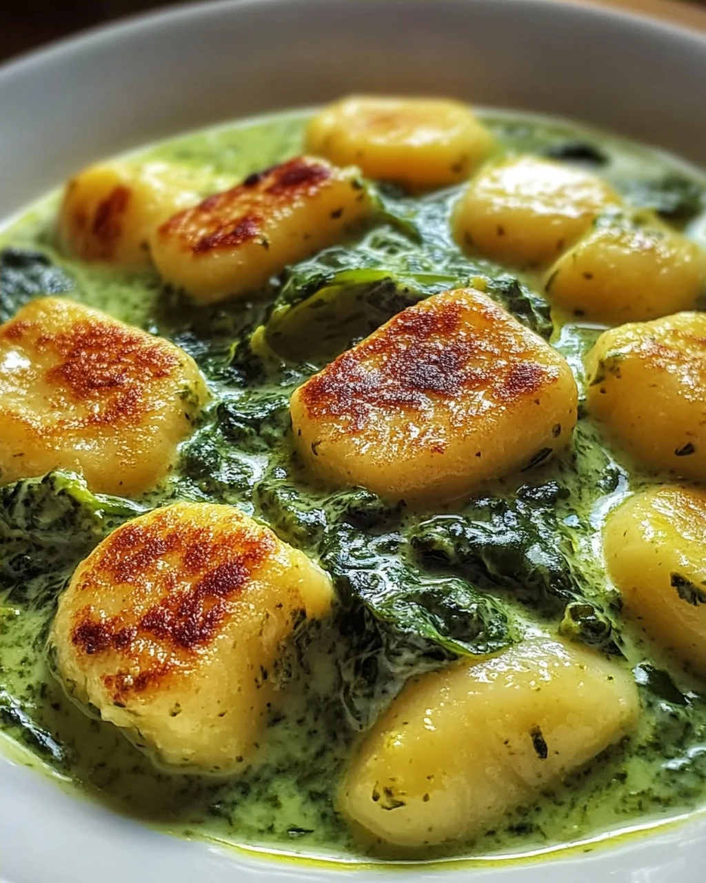 Vegane Gnocchi mit cremiger Spinatsauce