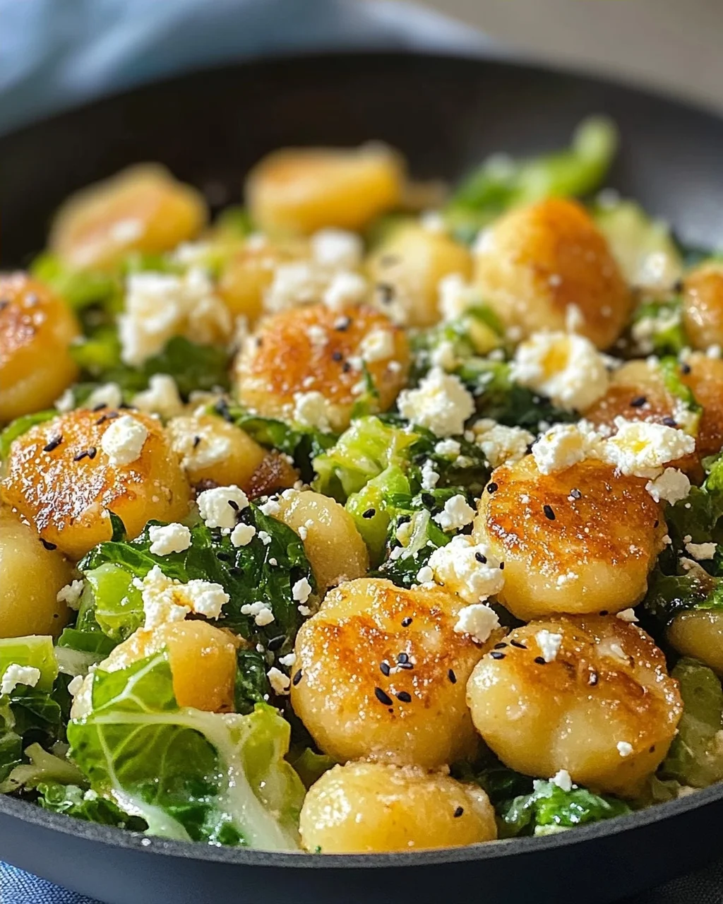 Vegetarische Gnocchi Pfanne mit Spitzkohl